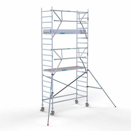 Euroscaffold Rollgerüst komplett 90 x 250 x 6,2 m Arbeitshöhe + einseitiges Frontgeländer