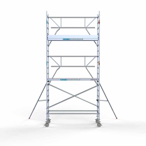 Euroscaffold Rollgerüst komplett 90 x 250 x 6,2 m Arbeitshöhe + einseitiges Frontgeländer