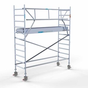Rollgerüst Kompletter Carbonboden 90 x 305 x 4,2m Arbeitshöhe + einseitiges Frontgeländer