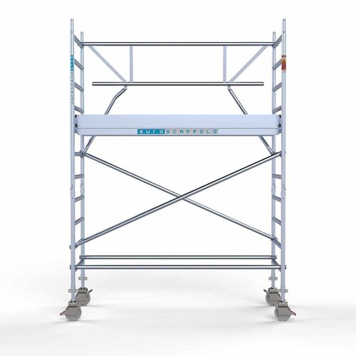 Euroscaffold Rollgerüst komplett aus Carbon 90 x 250 x 4,2 m Arbeitshöhe + einseitiges Frontgeländer