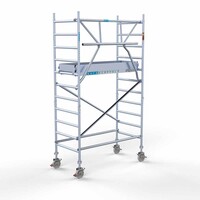 Euroscaffold Rollgerüst komplett aus Carbon 90 x 190 x 4,2m Arbeitshöhe + einseitiges Frontgeländer