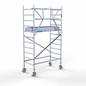 Rollgerüst komplett 90 x 190 x 4,2m Arbeitshöhe + einseitiges Frontgeländer