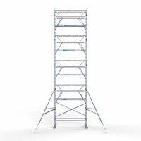Euroscaffold Rollgerüst komplett 90 x 250 x 10,2 m Arbeitshöhe + beidseitiges Frontgeländer