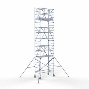 Euroscaffold Rollgerüst komplett 90 x 190 x 8,2 m Arbeitshöhe + beidseitiges Frontgeländer Rollgerüst komplett 90 x 190 x 8,2 m Arbeitshöhe + beidseitiges Frontgeländer