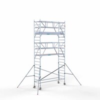Euroscaffold Rollgerüst komplett 90 x 305 x 7,2 m Arbeitshöhe + beidseitiges Frontgeländer