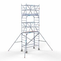 Euroscaffold Rollgerüst komplett 90 x 190 x 6,2m Arbeitshöhe + beidseitiges Frontgeländer