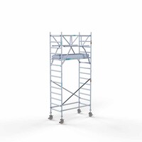 Euroscaffold Rollgerüst komplett aus Carbon 90 x 190 x 5,2m Arbeitshöhe + beidseitiges Frontgeländer