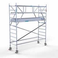Euroscaffold Rollgerüst komplett 90 x 305 x 4,2 m Arbeitshöhe + beidseitiges Frontgeländer