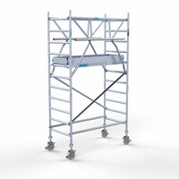 Euroscaffold Rollgerüst komplett aus Carbon 90 x 190 x 4,2m Arbeitshöhe + beidseitiges Frontgeländer