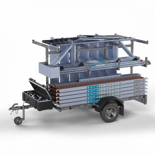 Euroscaffold Gerüstanhänger 305 + Rollgerüst Forward single 135 x 305 x 8,2 Meter