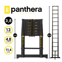Panthera Teleskopleiter schwarz 3,8 Meter