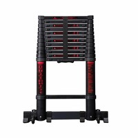 Panthera Teleskopleiter schwarz 3,2 Meter