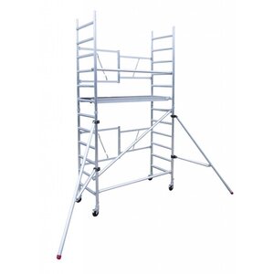 Zimmergerüst 75x190x 4,7m Arbeitshöhe inkl. Stabilisator und verstellbaren Rollgerüst-Rollen