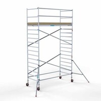 Euroscaffold Abschließbarer Gerüstanhänger + Basis Rollgerüst 135 x 305 x 6,2 Meter