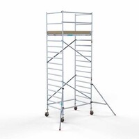 Euroscaffold Abschließbarer Gerüstanhänger + Basis Rollgerüst 135 x 190 x 6,2 Meter