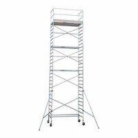 Euroscaffold Abschließbarer Gerüstanhänger + Basis-Rollgerüst 135 x 250 x 8,2 Meter mit leichten Plattformen