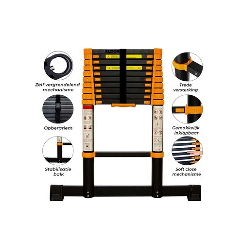 Teleskopleiter 3,2 Meter - Schwarz Teleskopleiter 3,2 Meter - Schwarz