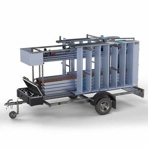 Abschließbarer Gerüstanhänger + Basis Rollgerüst 75 x 305 x 6,2 Meter