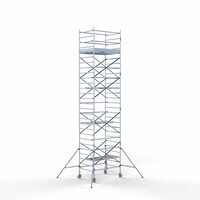 Euroscaffold Rollgerüst Komplett 135 x 190 x 9,2m Arbeitshöhe mit leichter Plattform