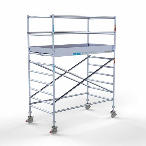 Euroscaffold Rollgerüst Komplett 135 x 250 x 4,2m Arbeitshöhe mit leichter Plattform