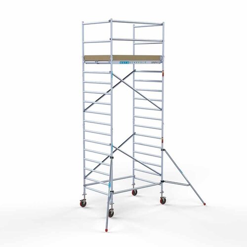 Basis-Rollgerüst 135 x 190 x 6,2 m Arbeitshöhe mit leichter Plattform Euroscaffold Basis-Rollgerüst 135 x 190 x 6,2 m Arbeitshöhe mit leichter Plattform