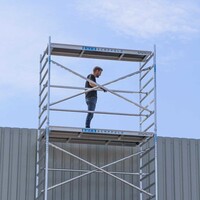 Euroscaffold Basis-Rollgerüst 90 x 250 x 10,2 m Arbeitshöhe mit leichter Plattform