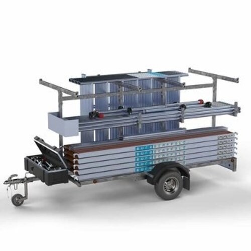 Gerüstanhänger + Rollgerüst komplett 75 x 305 x 5,2 m Arbeitshöhe Euroscaffold Gerüstanhänger + Rollgerüst komplett 75 x 305 x 5,2 m Arbeitshöhe