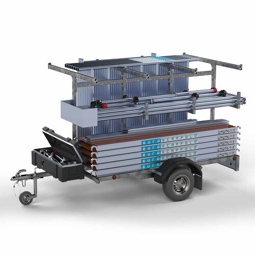 Gerüstanhänger + Rollgerüst komplett 135 x 250 x 8,2 m Arbeitshöhe Euroscaffold Gerüstanhänger + Rollgerüst komplett 135 x 250 x 8,2 m Arbeitshöhe