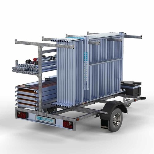 Gerüstanhänger + Rollgerüst komplett 135 x 250 x 8,2 m Arbeitshöhe Euroscaffold Gerüstanhänger + Rollgerüst komplett 135 x 250 x 8,2 m Arbeitshöhe