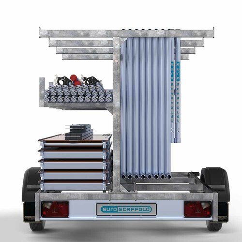 Gerüstanhänger + Rollgerüst komplett 135 x 250 x 8,2 m Arbeitshöhe Euroscaffold Gerüstanhänger + Rollgerüst komplett 135 x 250 x 8,2 m Arbeitshöhe