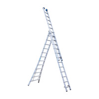 Eurostairs Eurostairs Reformleiter dreiteilig gebogen 3 x 12 Sprossen + Giebelsprossen