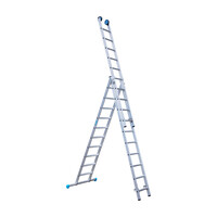 Eurostairs Eurostairs Reformleiter dreiteilig gerade 3 x 10 Sprossen + Giebelsprossen
