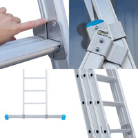 Eurostairs Eurostairs Reformleiter dreiteilig gerade 3 x 9 Sprossen