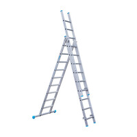 Eurostairs Eurostairs Reformleiter dreiteilig gerade 3 x 9 Sprossen