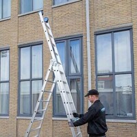 Eurostairs Eurostairs Reformleiter dreiteilig gebogen 3 x 12 Sprossen + Giebelsprossen