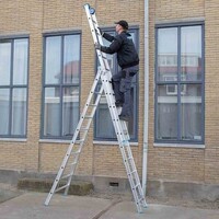 Eurostairs Eurostairs Reformleiter dreiteilig gebogen 3 x 12 Sprossen + Giebelsprossen