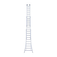 Eurostairs Eurostairs Reformleiter dreiteilig gebogen 3 x 10 Sprossen + Giebelsprossen