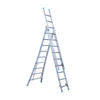 Eurostairs Eurostairs Reformleiter dreiteilig gebogen 3 x 9 Sprossen
