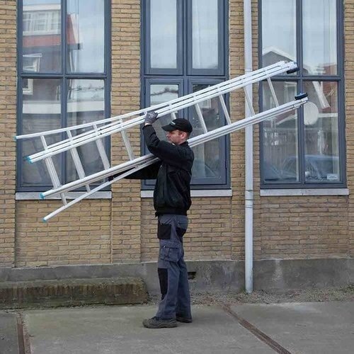 Eurostairs Eurostairs Reformleiter dreiteilig gebogen 3 x 12 Sprossen + Giebelsprossen