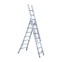Eurostairs Eurostairs Reformleiter dreiteilig gebogen 3 x 7 Sprossen