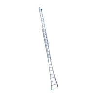 Eurostairs Stehende Eurotreppen-Leiter doppelt gebogen 2 x 18 Sprossen + Giebelrollen