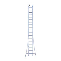 Eurostairs Stehende Eurotreppen-Leiter doppelt gebogen 2 x 18 Sprossen + Giebelrollen