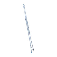 Eurostairs Stehende Eurotreppen-Leiter doppelt gebogen 2 x 16 Sprossen + Giebelrollen