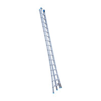 Eurostairs Stehende Eurotreppen-Leiter doppelt gebogen 2 x 16 Sprossen + Giebelrollen
