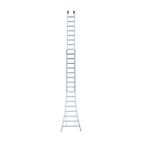 Eurostairs Stehende Eurotreppen-Leiter doppelt gebogen 2 x 16 Sprossen + Giebelrollen