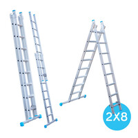 Eurostairs Eurostairs Reformleiter doppelt gerade 2 x 8 Sprossen