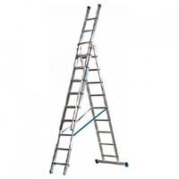 MAXALL® Maxall Dreiteilige Reform-Leiter gerade 3x14 Sprossen + Giebelsprossen
