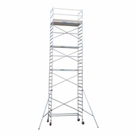 Euroscaffold Basis-Rollgerüst mit Vario-Frontgeländer 135x250x10,2m Arbeitshöhe
