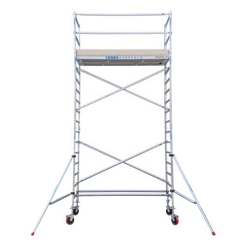 Euroscaffold Basis-Rollgerüst mit Vario-Frontgeländer 135x250x6,2m Arbeitshöhe