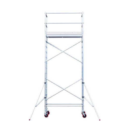 Euroscaffold Basis-Rollgerüst mit Vario-Frontgeländer 75x190x6,2m Arbeitshöhe